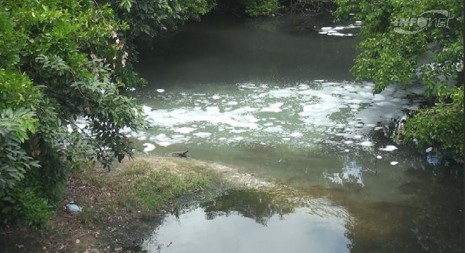 Espuma branca é encontrada no Rio Poxim em Aracaju, Sergipe