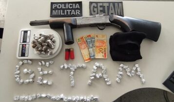 Polícia prende suspeito por tráfico de drogas e porte ilegal de arma