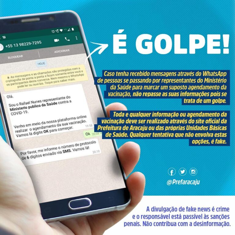 SMS alerta para golpes envolvendo agendamento da vacinação ...