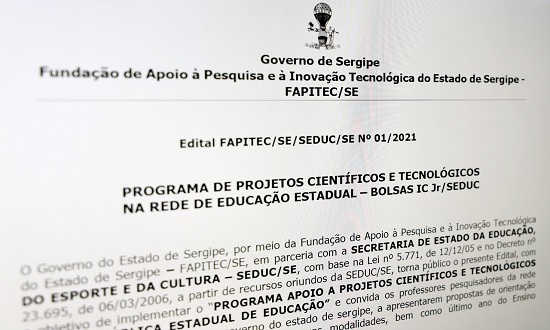 Governo de Sergipe lança novo edital de apoio a projetos científicos