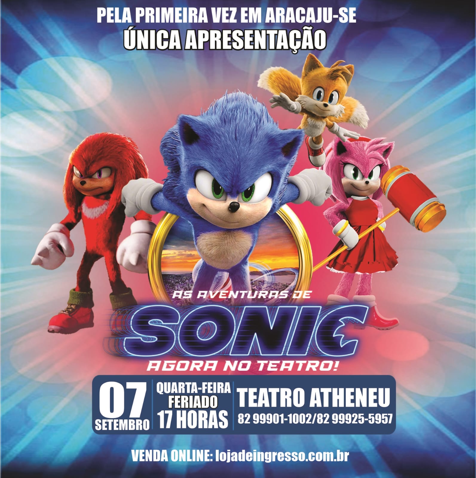 Atheneu recebe espetáculo do personagem Sonic - O que é notícia em Sergipe