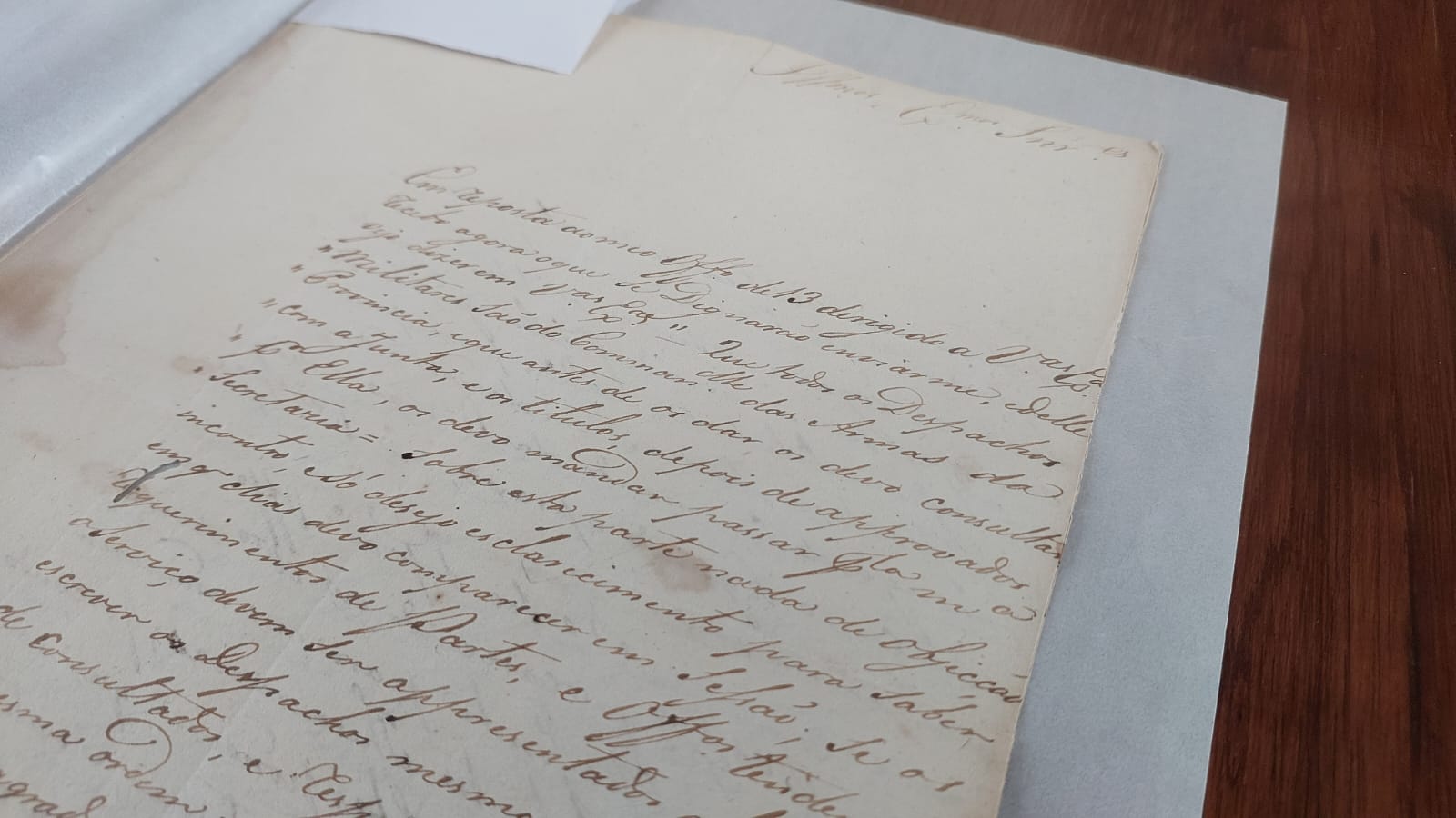 Correspondências históricas datada de 1823 arquivada no Arquivo Público de Sergipe