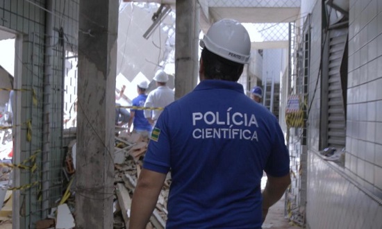 Polícia Científica inicia perícia no imóvel que explodiu em Aracaju (fonte: SSP)