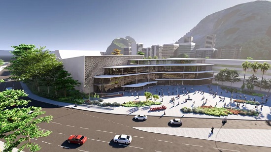 Maquete da fachada do Canecão