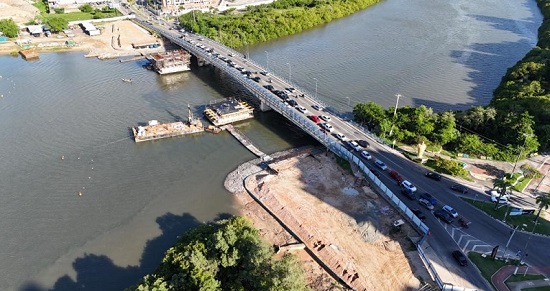 Obras na Ponte do RioMar exigem rotas alternativas a partir de quarta