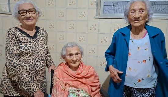 Trio de irmãs sergipanas soma 316 anos e conquista recorde mundial