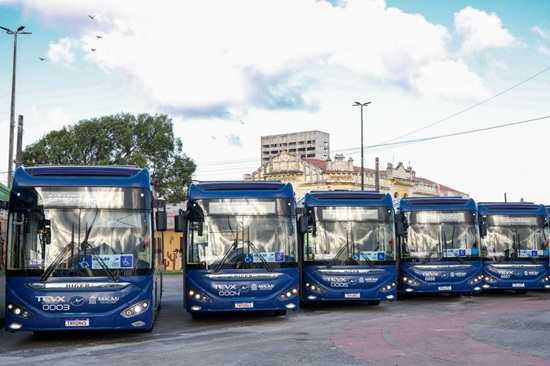 Aracaju recebe 15 novos ônibus elétricos para transporte público