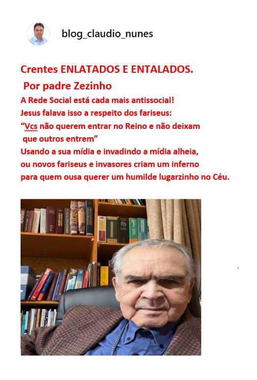 Padre Zezinho critica "crentes enlatados" e exclusivismo religioso
